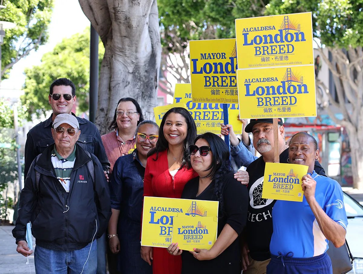 San Francisco Mayor London Breed with Political Team and Supporters